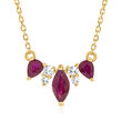 .70 ct. t.w. Ruby and .10 ct. t.w. Diamond Necklace in 14kt Yellow Gold