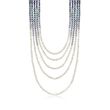 6-7mm Multicolored Cultured Pearl Multi-Strand Necklace in Sterling Silver