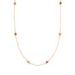 Judith Ripka &quot;Basel&quot; 1.10 ct. t.w. Pink Sapphire and .95 ct. t.w. Ruby Station Necklace in 18kt Yellow Gold