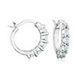 1.60 ct. t.w. Amethyst, Garnet and Blue Topaz Jewelry Set: Three Pairs of Huggie Hoop Earrings in Sterling Silver