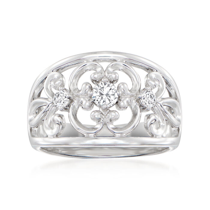 Charles Garnier &quot;Filigree&quot; .27 ct. t.w. CZ Ring in Sterling Silver