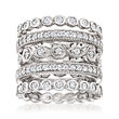 2.50 ct. t.w. CZ Jewelry Set: Five Eternity Bands in Sterling Silver