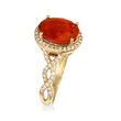 Fire Opal and .36 ct. t.w. Diamond Ring in 14kt Yellow Gold