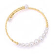 4.5-8.5mm Cultured Pearl Adjustable Cuff Bracelet in 14kt Yellow Gold