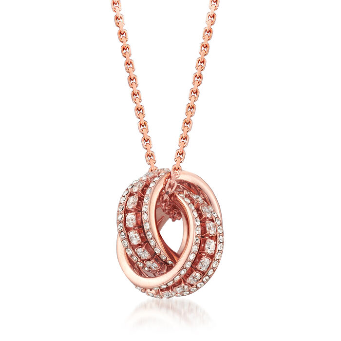 Swarovski Crystal &quot;Further&quot; Pendant Necklace in Rose Gold-Plated Metal