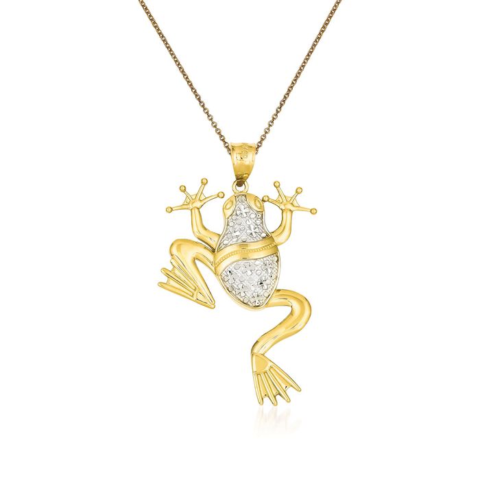 14kt Yellow Gold Frog Pendant Necklace