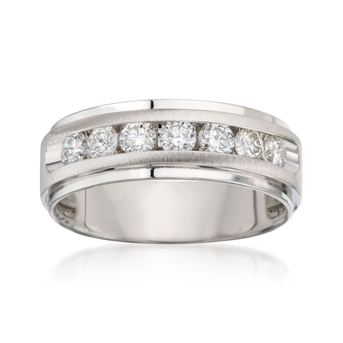 Men's 1.00 ct. t.w. Diamond Wedding Ring in 14kt White Gold