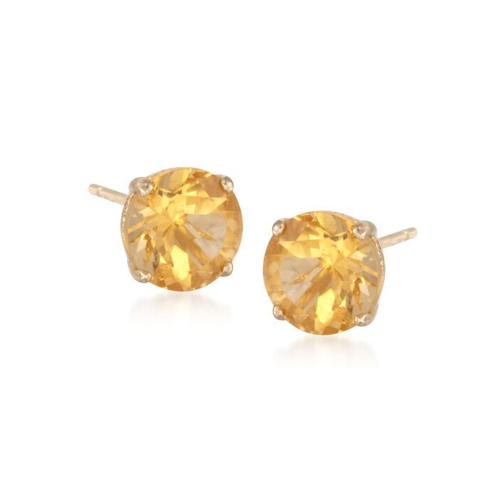 1.40 ct. t.w. Citrine Stud Earrings in 14kt Yellow Gold