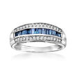 .75 ct. t.w. Blue and White Diamond Ring in Sterling Silver