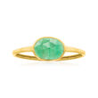 1.00 Carat Emerald Ring in 14kt Yellow Gold