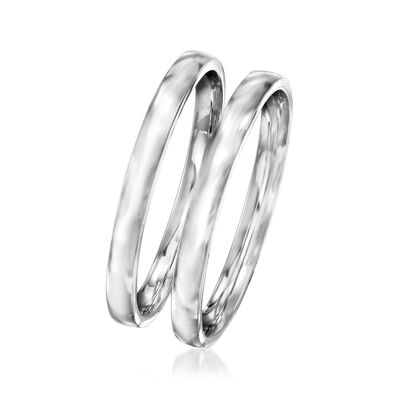 Sterling Silver Ring Set: Two 2mm Stackable Rings