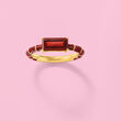1.70 ct. t.w. Garnet and Red Enamel Ring in 18kt Gold Over Sterling