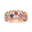 Personalized Heart Ring in 14kt Gold - 3 to 7 Birthstones