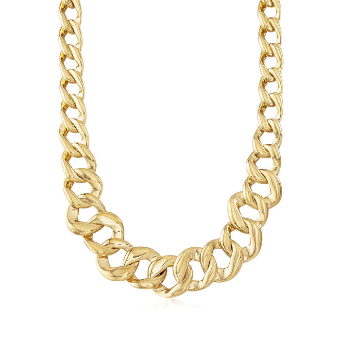 Italian Andiamo 14kt Yellow Gold Graduated Link Necklace