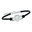 Sterling Silver MLB San Francisco Giants Small Center Leather Bracelet. 7&quot;