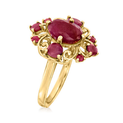 3.60 ct. t.w. Ruby Swirl Ring in 14kt Yellow Gold