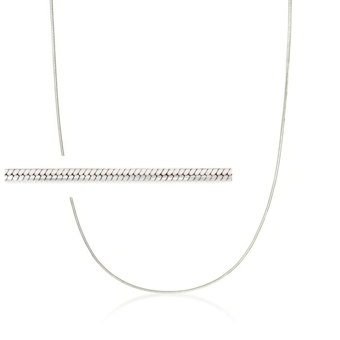 Italian 1mm Sterling Silver Squared Snake-Chain Necklace