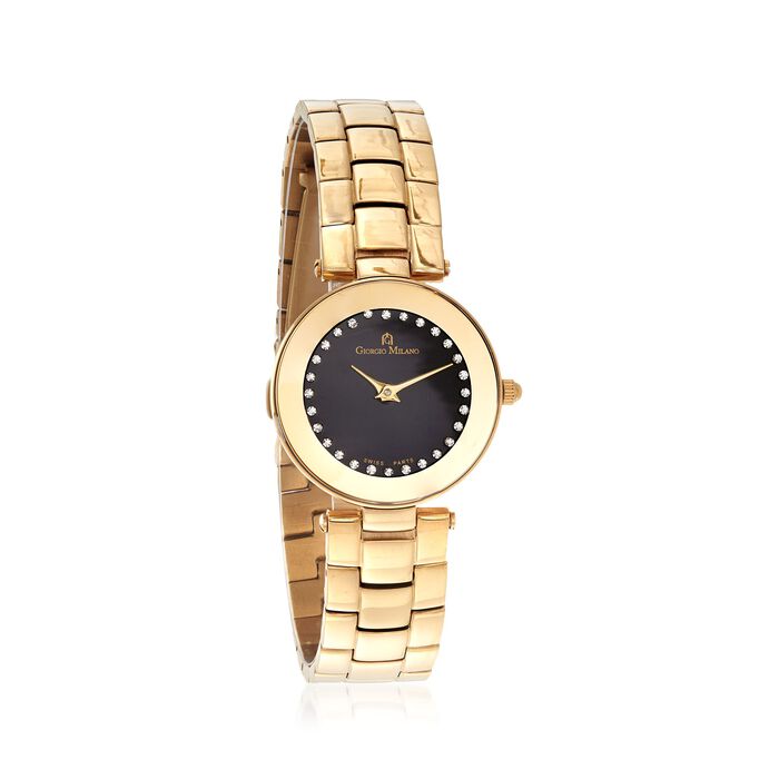 Giorgio Milano Women's 26mm Stainless Steel and Gold Plate Watch with Swarovski Crystals