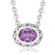 Andrea Candela &quot;Rioja&quot; 1.50 Carat Oval Amethyst Necklace in Sterling Silver
