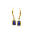 Lapis Drop Earrings with Diamond Accents in 14kt Yellow Gold