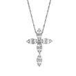 .41 ct. t.w. Diamond Cross Pendant Necklace in 14kt White Gold