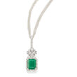 3.70 Carat Emerald and 1.39 ct. t.w. Diamond Pendant in 18kt White Gold