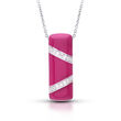 Belle Etoile &quot;Glissando&quot; Red Enamel and .40 ct. t.w. CZ Pendant in Sterling Silver