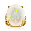 C. 1990 Vintage Opal Cocktail Ring in 18kt Yellow Gold