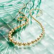 Italian 2.6-9mm 18kt Yellow Gold Bead Necklace