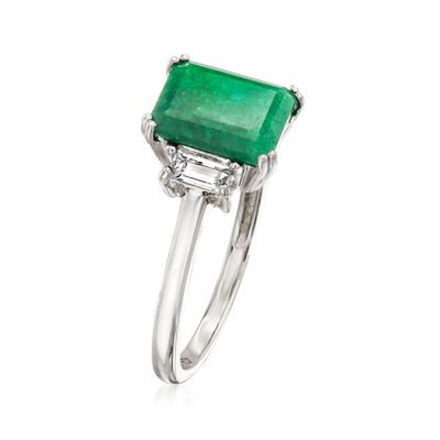 2.00 Carat Emerald Ring with .30 ct. t.w. White Topaz in Sterling Silver