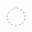 2.60 ct. t.w. Emerald Bead Station Anklet in 10kt Yellow Gold
