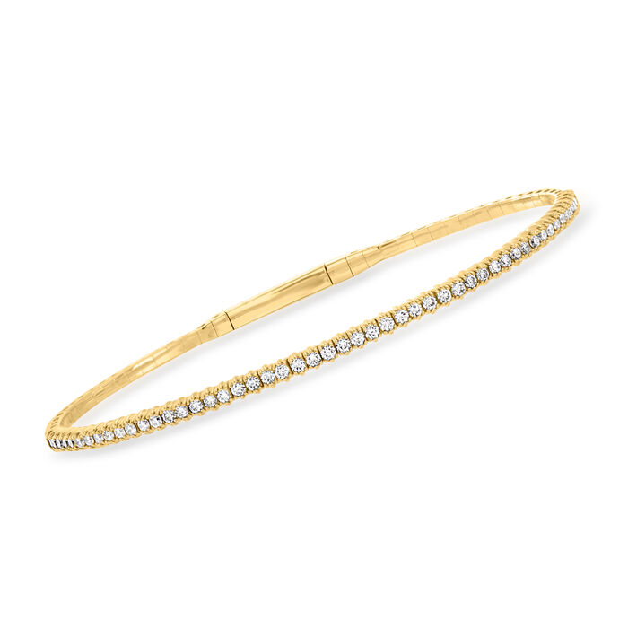 .75 ct. t.w. Diamond Tennis Bangle Bracelet in 14kt Yellow Gold