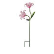 Regal &quot;Double Lily&quot; Set of 2 Pink Solar Garden Stakes
