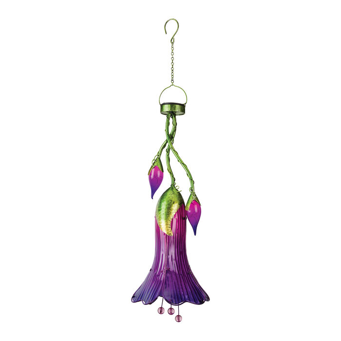 Purple &quot;Trumpet Flower&quot; Decorative Solar Garden Lantern