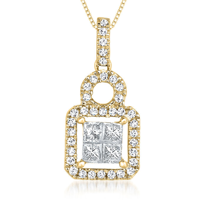 1.00 ct. t.w. Diamond Geometric Pendant Necklace in 14kt Yellow Gold