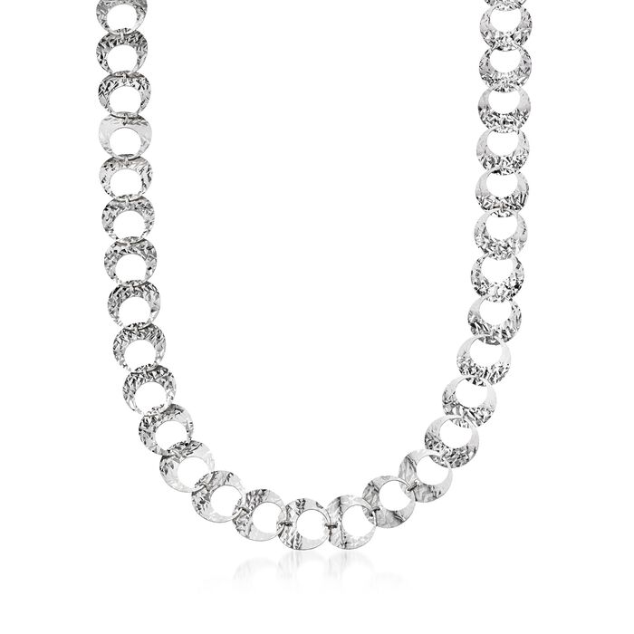 Italian Sterling Silver Circle-Link Necklace