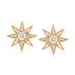 .28 ct. t.w. Diamond Star Earrings in 14kt Yellow Gold