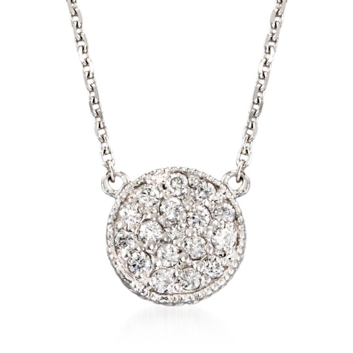 .25 ct. t.w. Diamond Cluster Pendant Necklace in 14kt White Gold