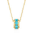 1.10 ct. t.w. Swiss Blue Topaz Bead Necklace in 14kt Yellow Gold