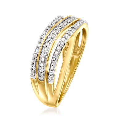 .10 ct. t.w. Diamond Wave Ring in 10kt Yellow Gold