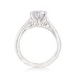 Gabriel Designs 14kt White Gold Six-Prong Solitaire Engagement Ring Setting with Diamond Accents