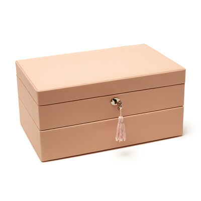 Brouk & Co. &quot;Riley&quot; Faux Pink Leather Stackable Jewelry Box