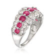 1.71 ct. t.w. Ruby and .80 ct. t.w. White Topaz Ring in Sterling Silver