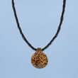 Italian Leopard-Print Murano Glass Pendant Necklace with 18kt Gold Over Sterling
