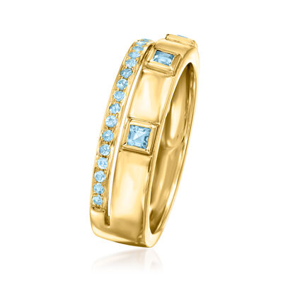 .30 ct. t.w. Sky Blue Topaz Stacked-Style Ring in 14kt Yellow Gold