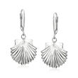 Sterling Silver Seashell Jewelry Set: Drop Earrings and Bolo Bracelet