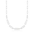 Charles Garnier Sterling Silver Double-Bar Paper Clip Link Necklace