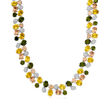 139.50 ct. t.w. Multicolored CZ Necklace in Sterling Silver