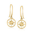 14kt Yellow Gold North Star Drop Earrings