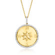 .50 ct. t.w. Diamond Compass Pendant Necklace in 18kt Gold Over Sterling